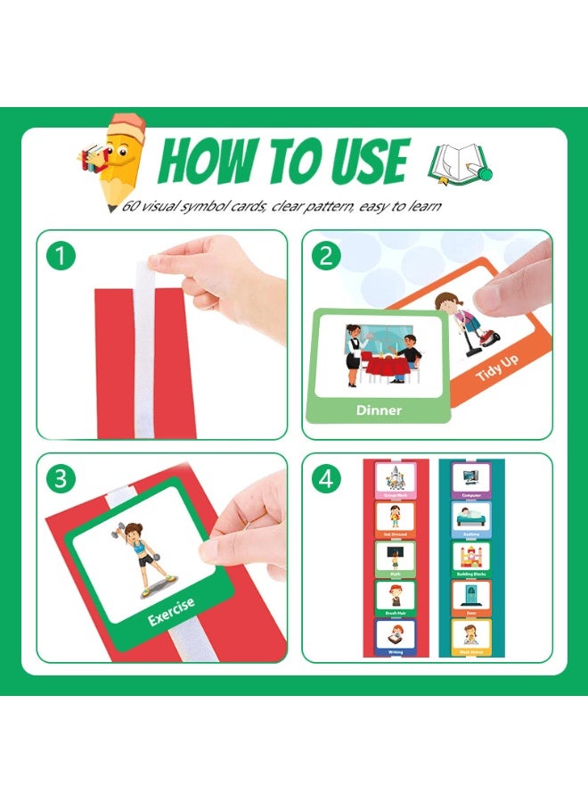 كابسترو مخطط الوقت البصري للأطفال - بطاقات لتنظيم الروتين اليومي والجدول الزمني للأطفال | لبناء العادات وتنمية الوعي بالوقت والتعلم المبكر - Image 2
